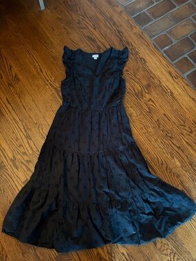 J. Crew Black Eyelet Maxi Dress